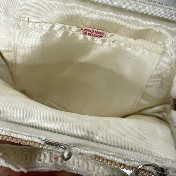 Vintage Elegant Cream Beaded Handbag - Picture 5 of 9